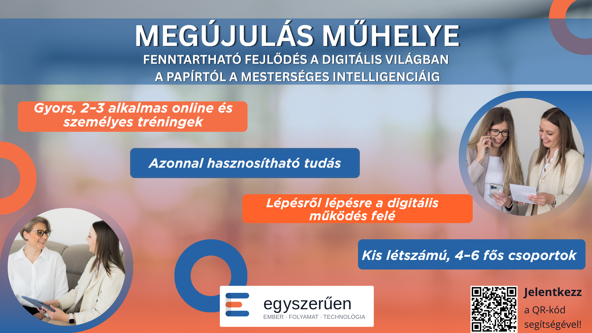 A Megújulás Műhelye kis létszámú képzéseket és konzultációkat kínál gyermekeknek, felnőtteknek és szervezeteknek.